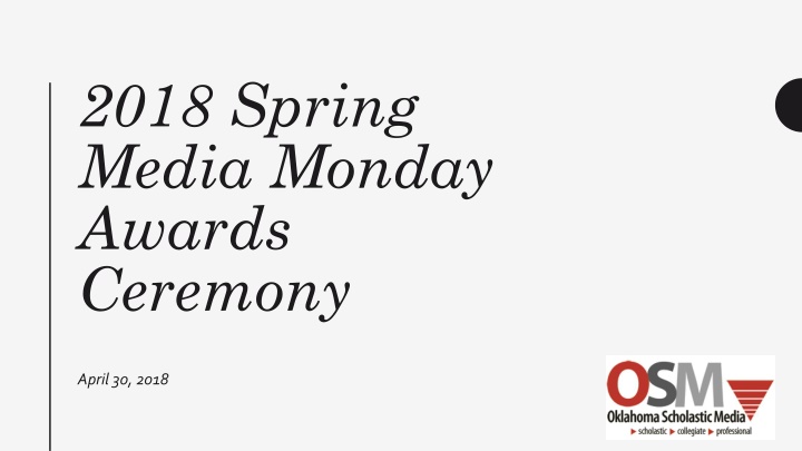 2018 Spring Media Monday Awards Ceremony