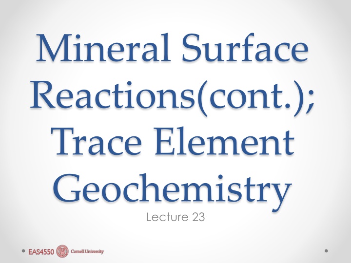 Mineral Surface Reactions and Surface Charge Development