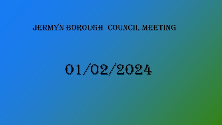 Jermyn Borough Council Meeting Agenda