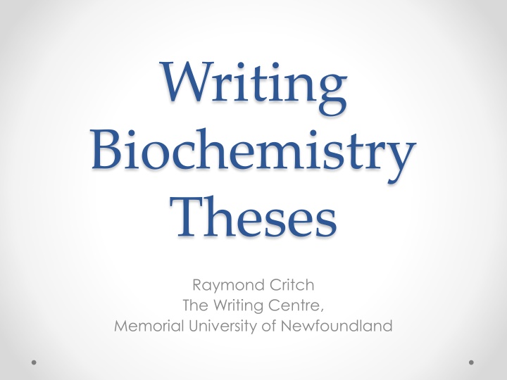 Biochemistry Theses Structure: Techniques for Effective Writing