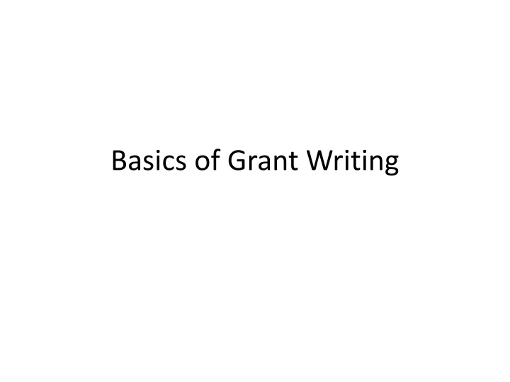 Basics of Grant Writing