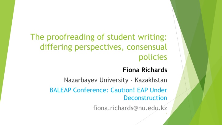 Differing Perspectives on Student Proofreading