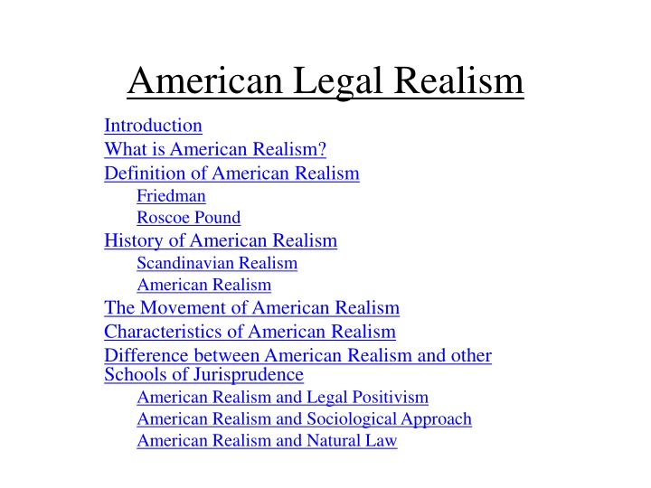 American Legal Realism