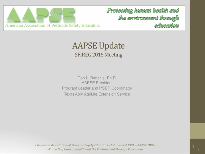 American Association of Pesticide Safety Educators Overview
