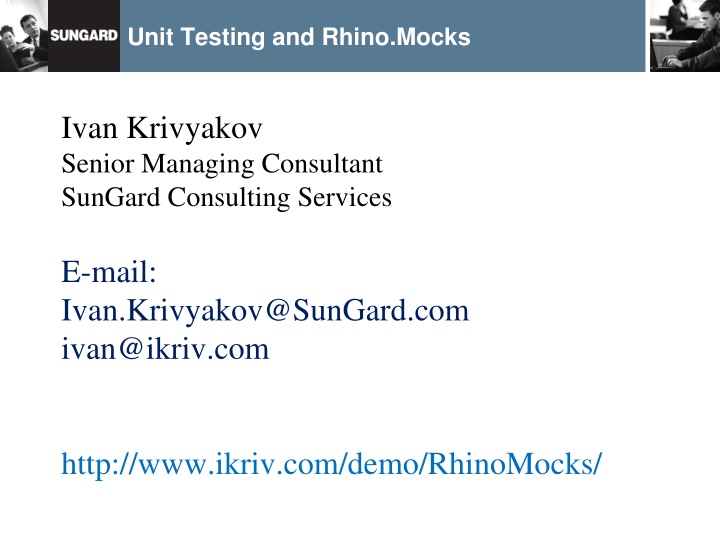 Unit Testing and Rhino Mocks Overview