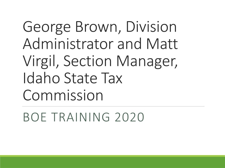 Idaho State Tax Commission Board of Equalization Procedures