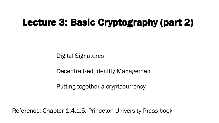Basic Cryptography Overview