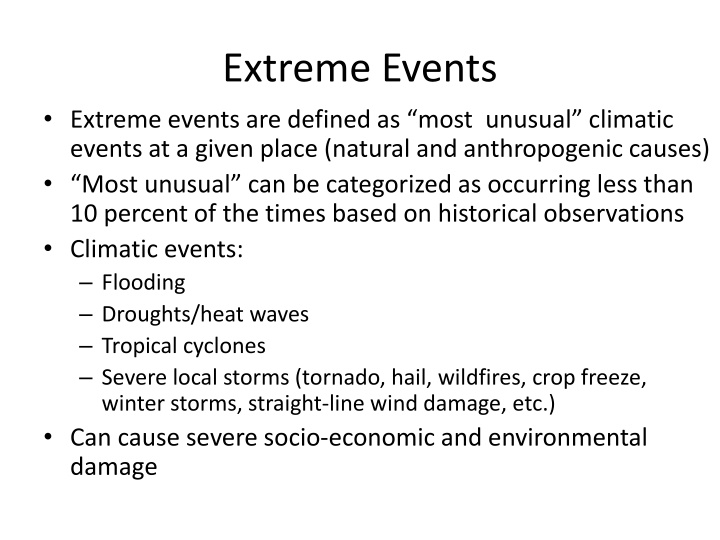 Extreme Events