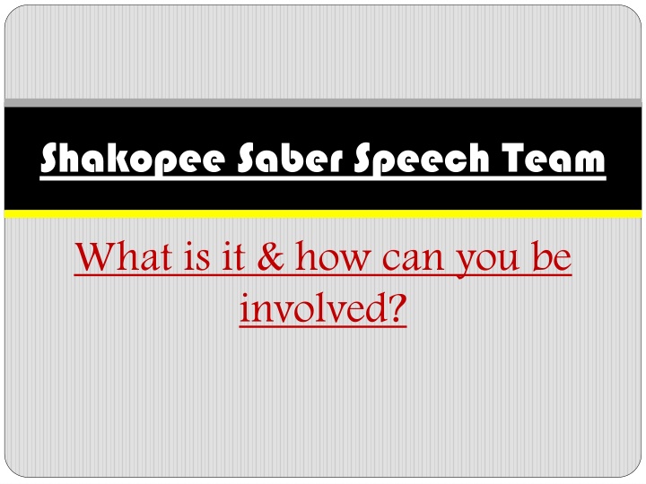 Shakopee Saber Speech Team: Involvement and Categories