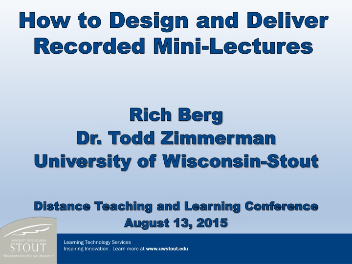 Effective Strategies for Mini-Lecture Delivery