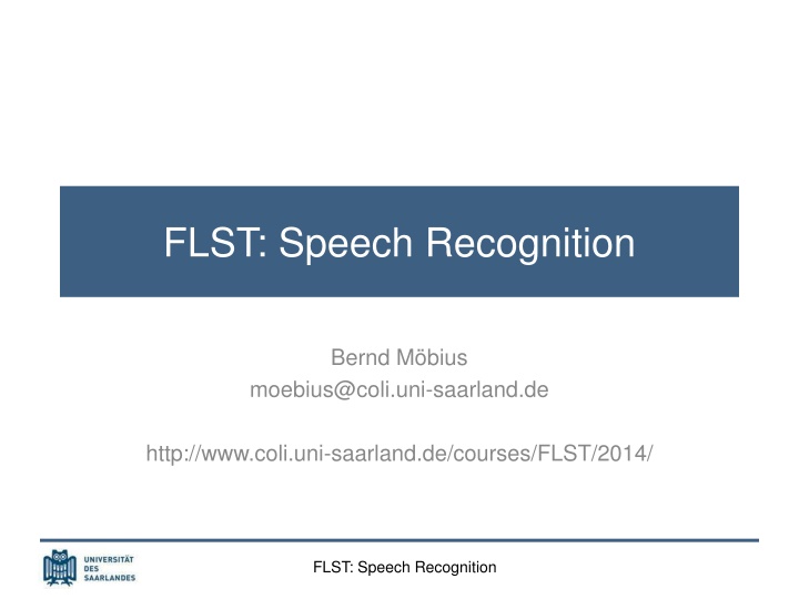 Speech Recognition and Dialog Systems