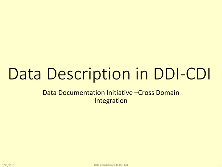 Data Description in DDI-CDI: Cross-Domain Integration
