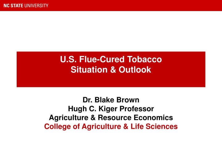 U.S. Flue-Cured Tobacco Situation & Outlook
