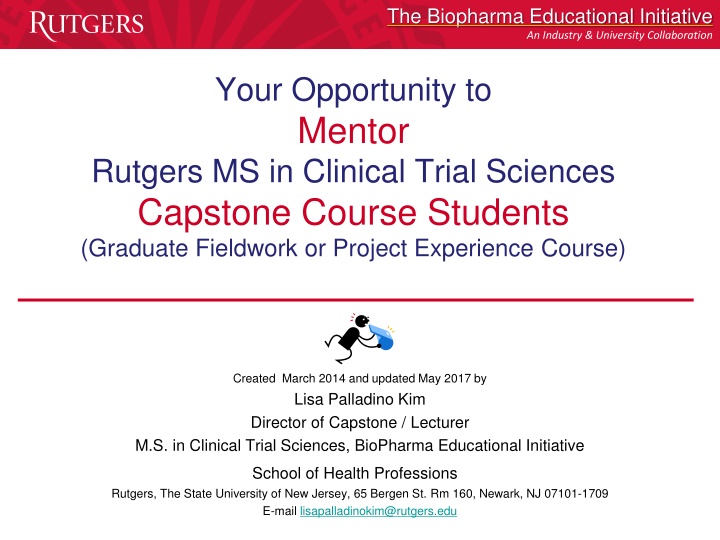 Biopharma Educational Initiative: Mentorship Opportunity in Clinical Trial Sciences