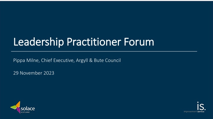 Leadership Practitioner Forum: Developing Capacity for Transformation