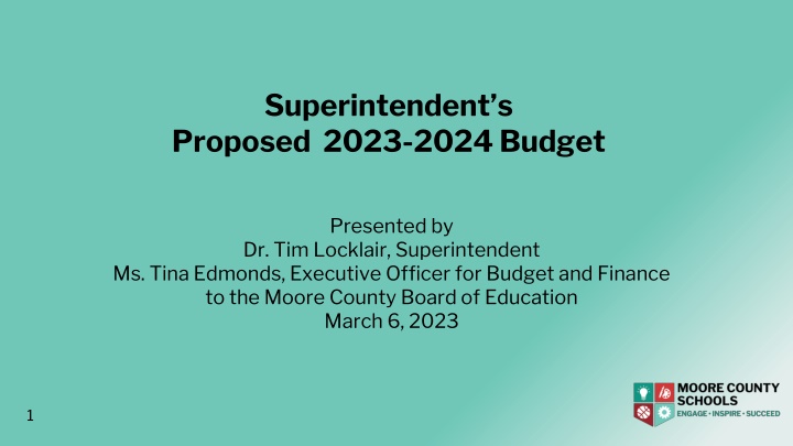 Moore County Public School Budget Proposal 2023-2024