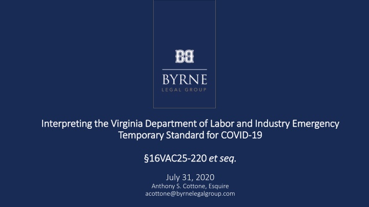 Virginia Department of Labor: COVID-19 Safety Rules Overview