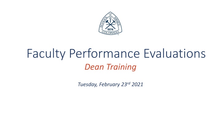 Faculty Performance Evaluations