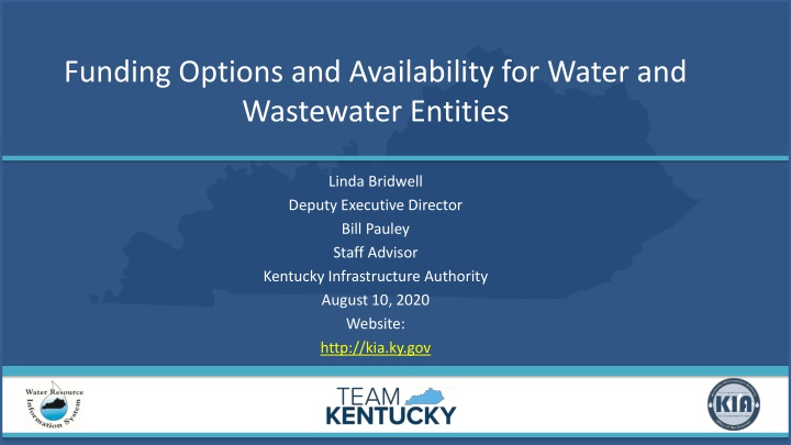 Funding Options and Availability for Water and  Wastewater Entities