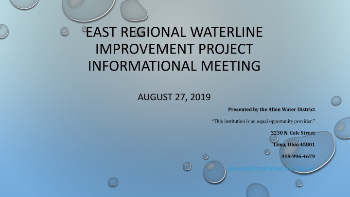 Allen Water District Regional Waterline Improvement Project Meeting