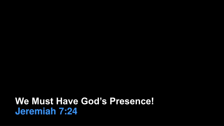 Seeking God's Presence: A Call to Redemption