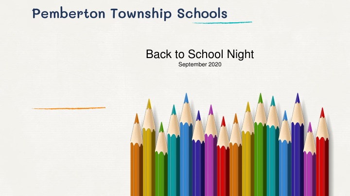 Pemberton Township Schools Back to School Night Sept 2020