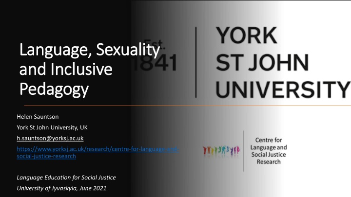 Language, Sexuality, Inclusive Pedagogy and Educational Inclusion