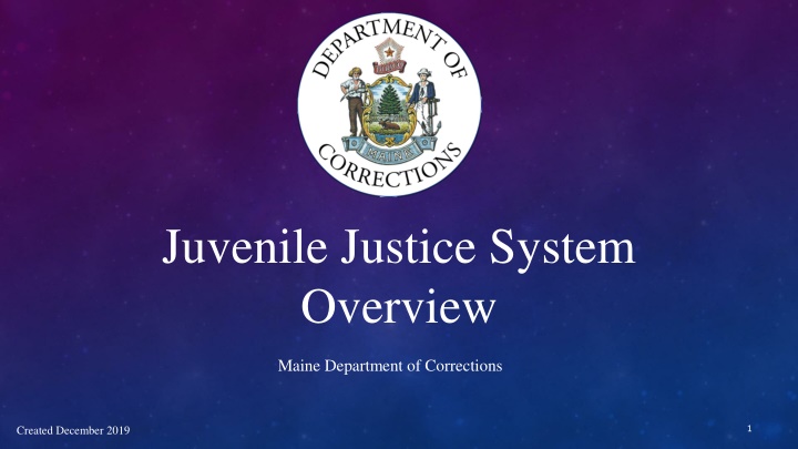 Maine Department of Corrections Juvenile Division Overview