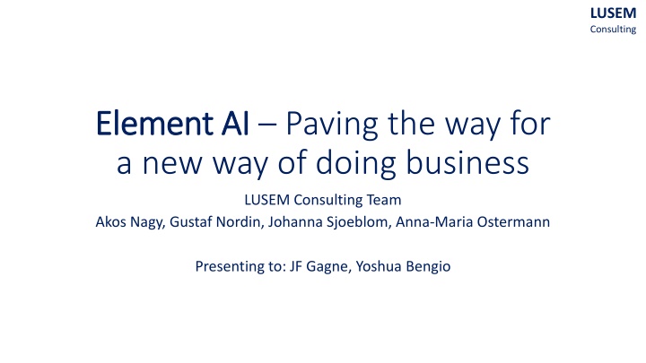 Element.AI Paving the Way for New Business Doing