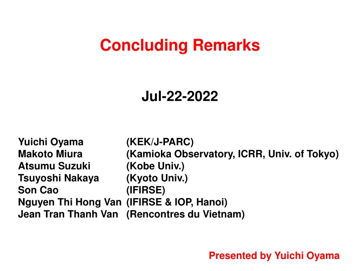 Concluding Remarks