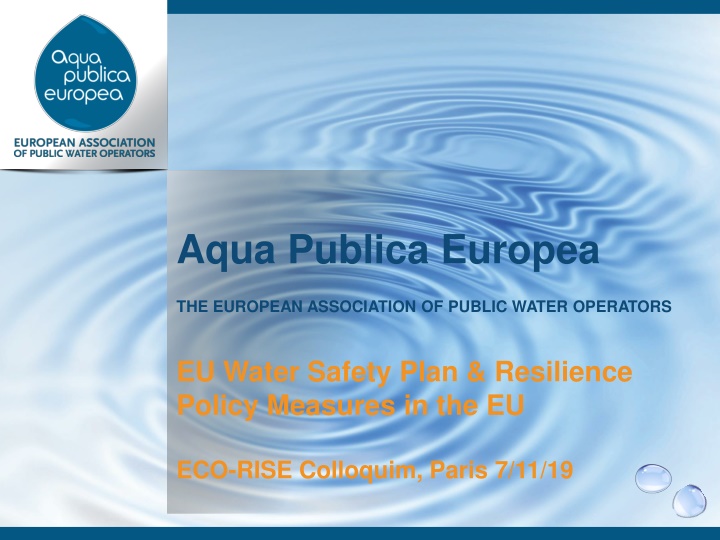 Aqua.Publica.Europea - Promoting Public Water Management and Mutual Learning