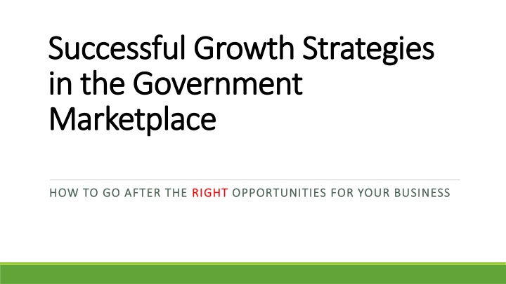 Successful Growth Strategies in Government Marketplace