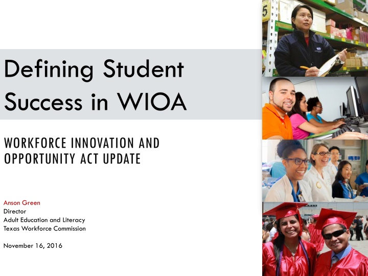 Defining Student Success in WIOA Workforce Innovation