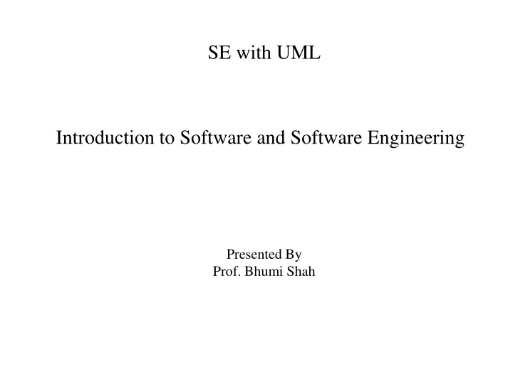 Introduction to Software Engineering