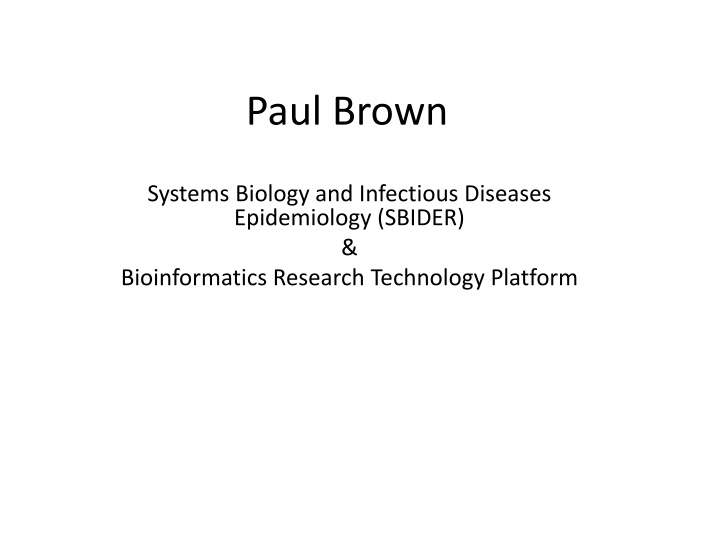 Systems Biology and Infectious Diseases Epidemiology Research