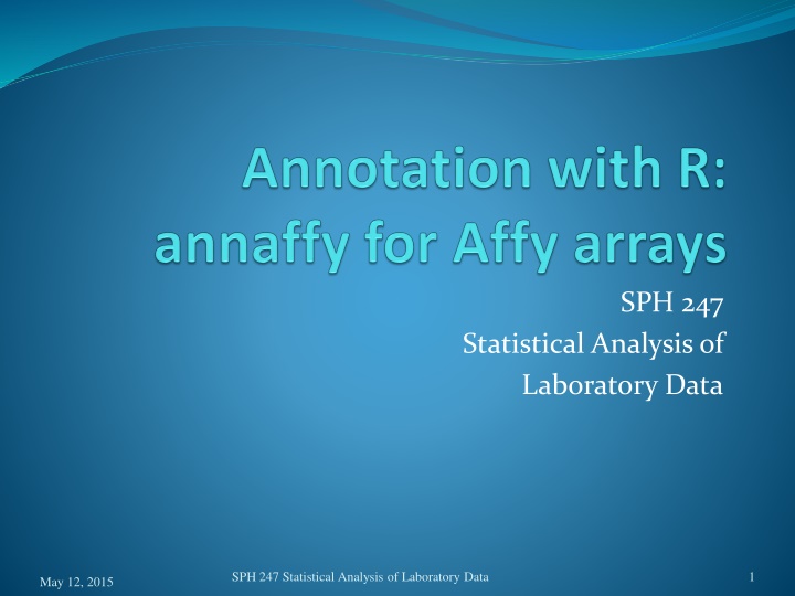 Statistical Analysis of Laboratory Data: Functional Insights on Differentially Expressed Genes