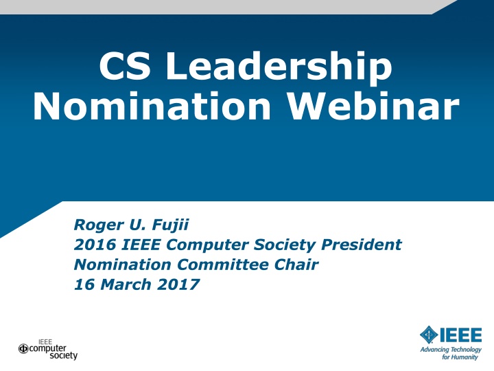 Computer Society Leadership: Tips for Nomination Candidates