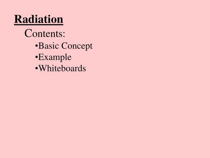 Radiation and Heat Transfer