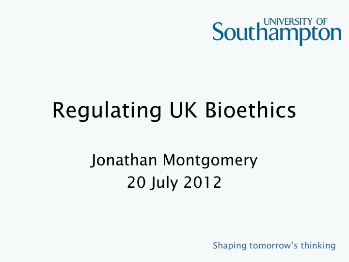 Shaping Tomorrow's Thinking in Bioethics