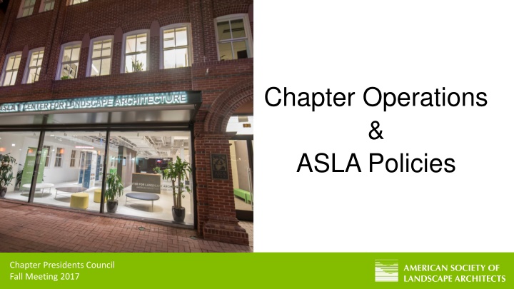 Chapter Operations & ASLA Policies