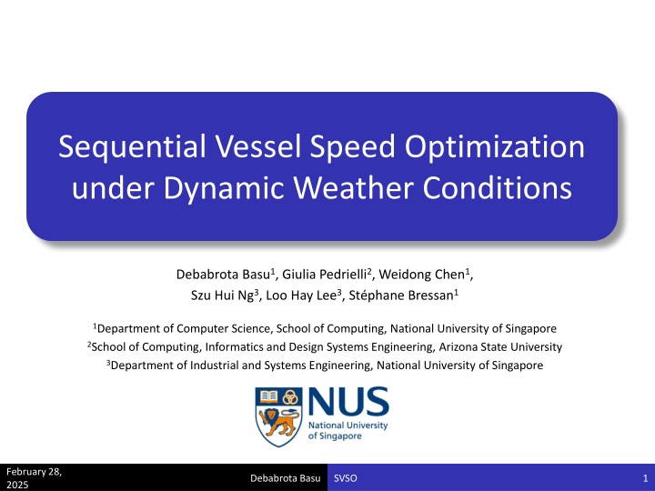Sequential Vessel Speed Optimization under Dynamic Weather Conditions