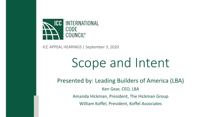 Issues with Proposed Building Codes