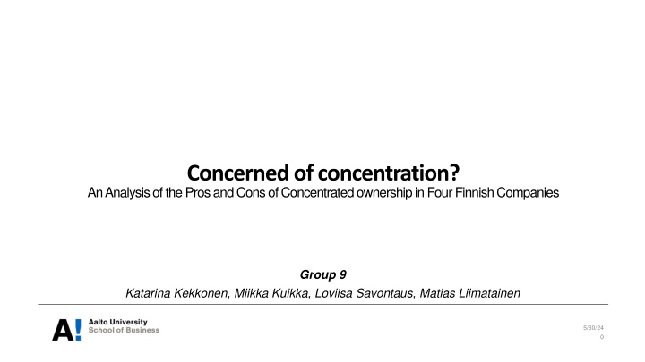 Analysis of Ownership Concentration in Finnish Companies