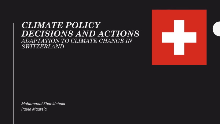 Climate Policy Decisions and Actions in Switzerland