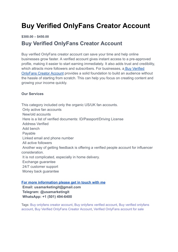 buy verified onlyfans creator account n.w
