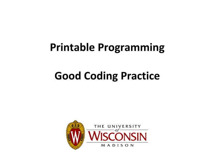 Printable Programming: Good Coding Practice