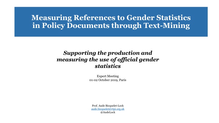 Gender Statistics in Policy Documents: Text-Mining Analysis