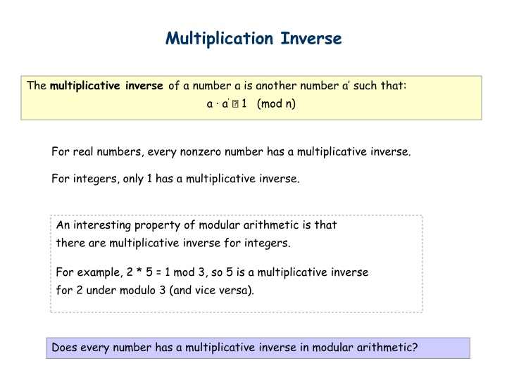 Multiplication Inverse