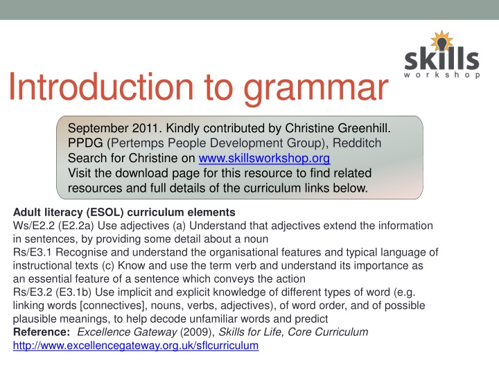 Introduction to Grammar Basics