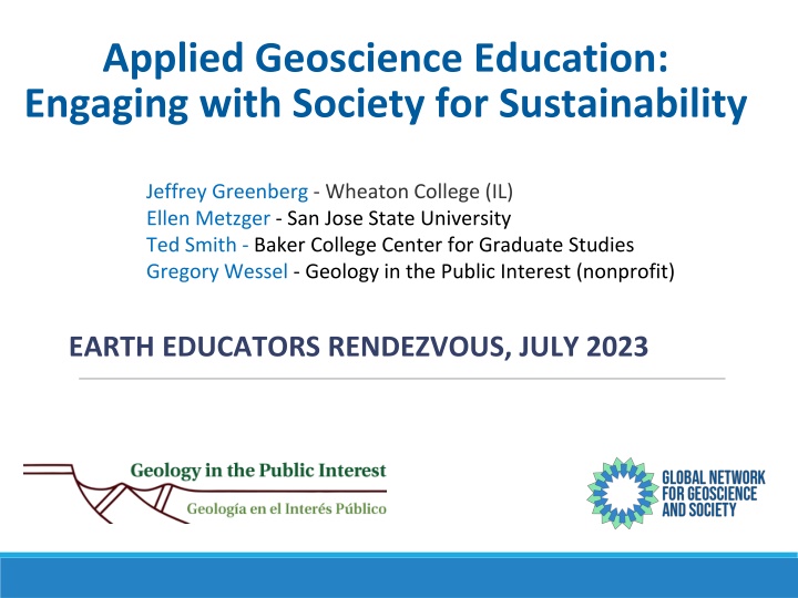 Applied Geoscience Education for Sustainability